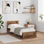 vidaXL Rám postele Staré drevo 75 x 190 cm Kompozitné drevo