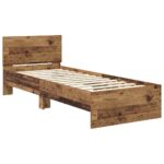 vidaXL Rám postele Staré drevo 75 x 190 cm Kompozitné drevo – Obrázok 5