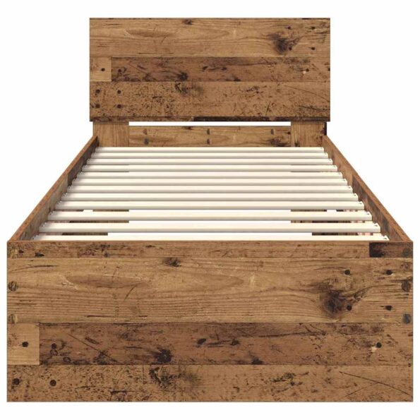 vidaXL Rám postele Staré drevo 75 x 190 cm Kompozitné drevo – Obrázok 6