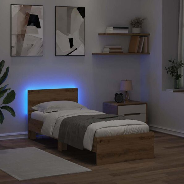 vidaXL Rám postele Remeselný dub 75 x 190 cm Kompozitné drevo – Obrázok 4