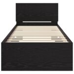 vidaXL Rám postele Čierny dub 75 x 190 cm Kompozitné drevo – Obrázok 6