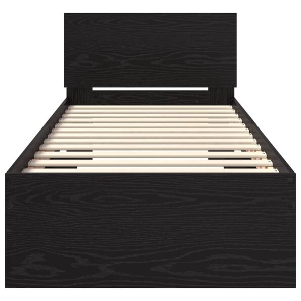 vidaXL Rám postele Čierny dub 75 x 190 cm Kompozitné drevo – Obrázok 6