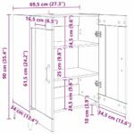 vidaXL Servírovacia skriňa Staré drevo 69,5 x 34 x 90 cm – Obrázok 11