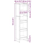 vidaXL Knižnica Dymová dub 80 x 30 x 155 cm Kompozitné drevo – Obrázok 11