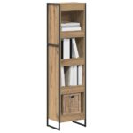 vidaXL Knižnica Remeselnícky dub 80 x 30 x 155 cm Kompozitné drevo – Obrázok 3