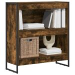 vidaXL Knižnica Dymová dub 80 x 30 x 155 cm Kompozitné drevo – Obrázok 3