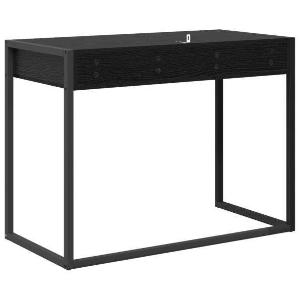 vidaXL Stôl s úložiskom Čierny dub 100 x 50 x 75 cm Kompozitné drevo – Obrázok 7