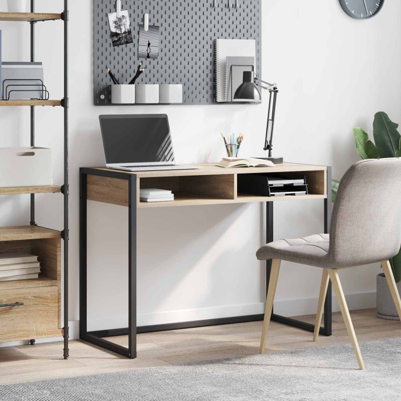 886475_1.jpg vidaXL Stôl s úložiskom Sonoma 100 x 50 x 75 cm Kompozitné drevo – Obrázok 1