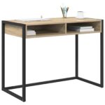 vidaXL Stôl s úložiskom Sonoma 100 x 50 x 75 cm Kompozitné drevo – Obrázok 3