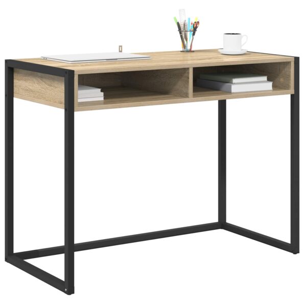 vidaXL Stôl s úložiskom Sonoma 100 x 50 x 75 cm Kompozitné drevo – Obrázok 3