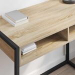 vidaXL Stôl s úložiskom Sonoma 100 x 50 x 75 cm Kompozitné drevo – Obrázok 4