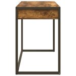 vidaXL Stôl s úložiskom Dymová dub 100 x 50 x 75 cm Kompozitné drevo – Obrázok 6