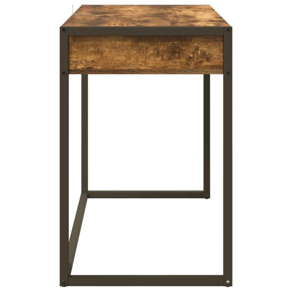 vidaXL Stôl s úložiskom Dymová dub 100 x 50 x 75 cm Kompozitné drevo – Obrázok 6