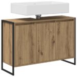 vidaXL Kúpeľňová skriňa s úložiskom Remeselnícky dub 90 x 30 x 60 cm – Obrázok 3