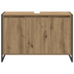 vidaXL Kúpeľňová skriňa s úložiskom Remeselnícky dub 90 x 30 x 60 cm – Obrázok 6