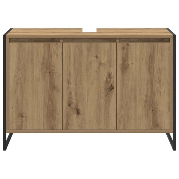 vidaXL Kúpeľňová skriňa s úložiskom Remeselnícky dub 90 x 30 x 60 cm – Obrázok 6