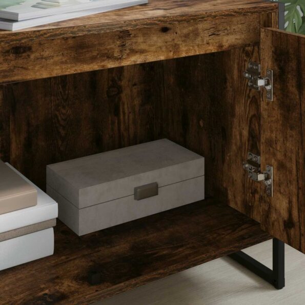 vidaXL TV skrinka Dymová dub 140 x 36 x 49.5 cm Kompozitné drevo – Obrázok 4