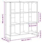 vidaXL Knižnica Staré drevo 99.5 x 30 x 108.5 cm Kompozitné drevo – Obrázok 11