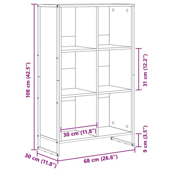 vidaXL Knižnica Sonoma 99.5 x 30 x 108.5 cm Kompozitné drevo – Obrázok 11