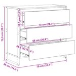 vidaXL Servírovacia skriňa Remeselnícky dub 79 x 36 x 75.5 cm – Obrázok 13