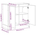 vidaXL Bočná skrinka Dymová dub 79 x 36 x 75 cm Kompozitné drevo – Obrázok 13