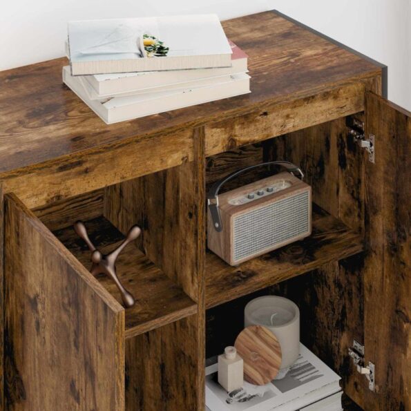 vidaXL Bočná skrinka Dymová dub 79 x 36 x 75 cm Kompozitné drevo – Obrázok 4