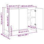 vidaXL Bočná skrinka Sonoma 96,5 x 30 x 75 cm Kompozitné drevo – Obrázok 13