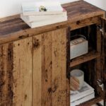 vidaXL Bočná skrinka Staré drevo 96,5 x 30 x 75 cm Kompozitné drevo – Obrázok 4