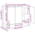 vidaXL Bočná skrinka Remeselnícky dub 96,5 x 30 x 75 cm – Obrázok 13