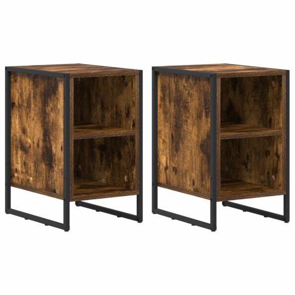 vidaXL Nočný stolík 2 pcs Dymový dub 39.5 x 30 x 50 cm – Obrázok 2