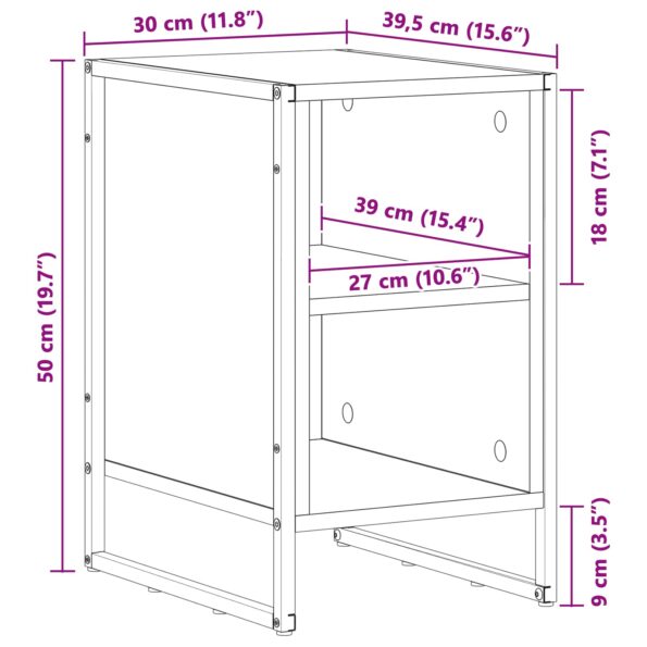 vidaXL Nočný stolík Remeselnícky dub 39.5 x 30 x 50 cm – Obrázok 11