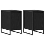 vidaXL Nočný stolík 2 pcs Čierny dub 39,5 x 30 x 50 cm – Obrázok 2