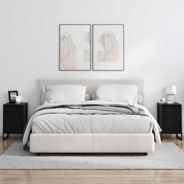 vidaXL Nočný stolík 2 pcs Čierny dub 39,5 x 30 x 50 cm – Obrázok 4