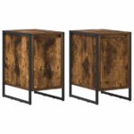 vidaXL Nočný stolík 2 pcs Dymová dub 39,5 x 30 x 50 cm – Obrázok 2