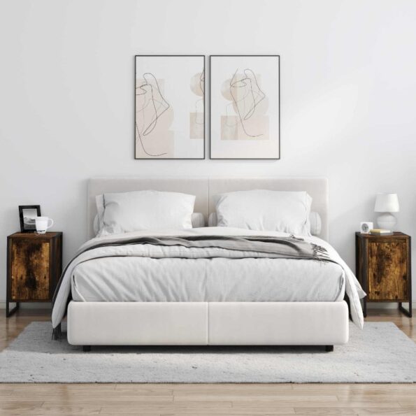 vidaXL Nočný stolík 2 pcs Dymová dub 39,5 x 30 x 50 cm – Obrázok 4