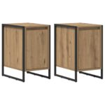 vidaXL Nočný stolík 2 pcs Remeselnícky dub 39,5 x 30 x 50 cm – Obrázok 2