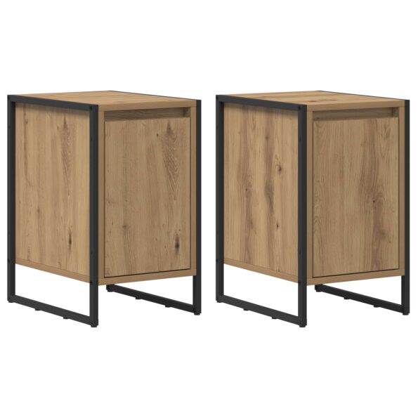 vidaXL Nočný stolík 2 pcs Remeselnícky dub 39,5 x 30 x 50 cm – Obrázok 2