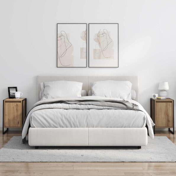 vidaXL Nočný stolík 2 pcs Remeselnícky dub 39,5 x 30 x 50 cm – Obrázok 4