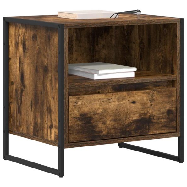 vidaXL Nočný stolík Dymová dub 50 x 39,5 x 50 cm Kompozitné drevo – Obrázok 3