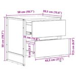 vidaXL Nočný stolík so zásuvkou 2 pcs Dymová dub 50 x 39.5 x 50 cm – Obrázok 13
