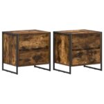 vidaXL Nočný stolík so zásuvkou 2 pcs Dymová dub 50 x 39.5 x 50 cm – Obrázok 2