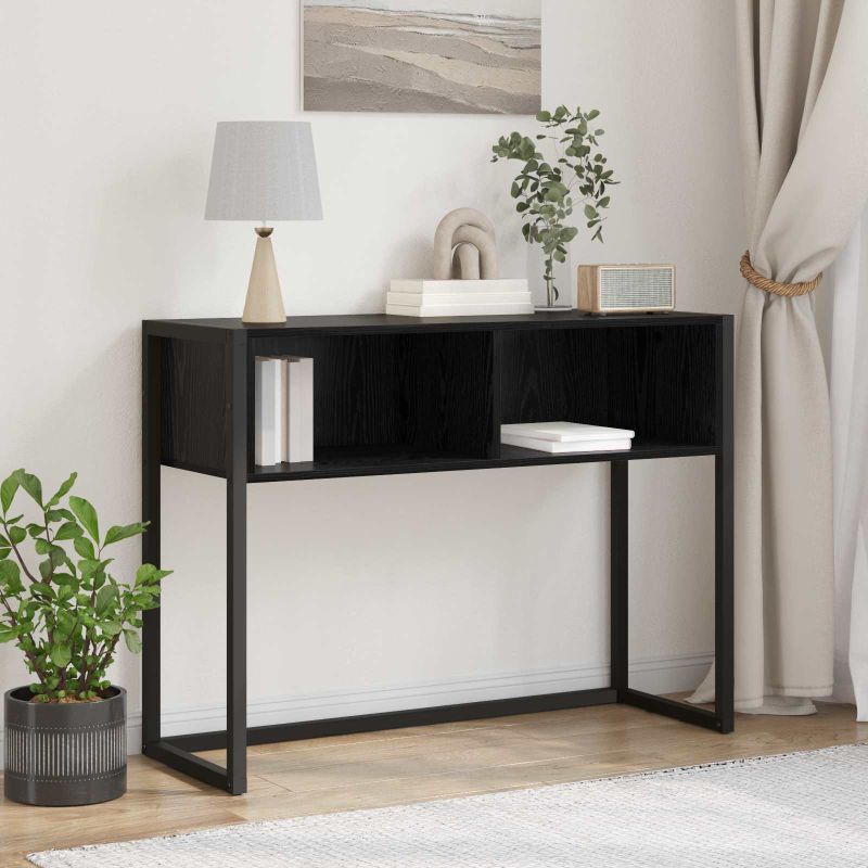 886690_1.jpg vidaXL Koncový stôl Čierny dub 100 x 36 x 75 cm Kompozitné drevo – Obrázok 1