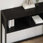 vidaXL Koncový stôl Čierny dub 100 x 36 x 75 cm Kompozitné drevo – Obrázok 4