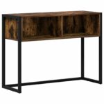 vidaXL Koncový stôl Dymová dub 100 x 36 x 75 cm Kompozitné drevo – Obrázok 2