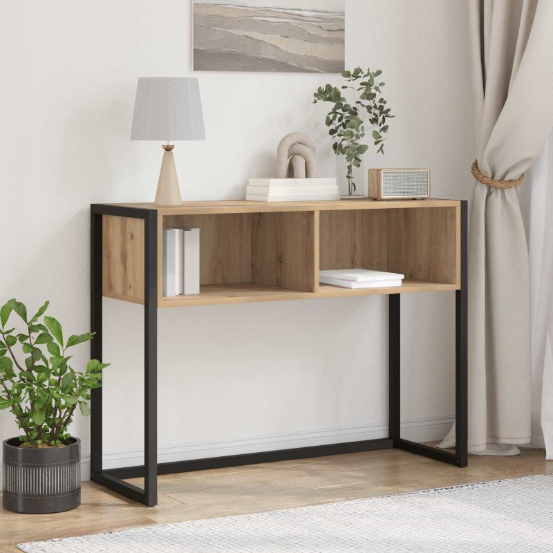 886695_1.jpg vidaXL Koncový stôl Remeselnícky dub 100 x 36 x 75 cm Kompozitné drevo – Obrázok 1
