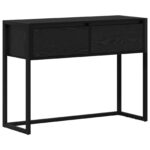 vidaXL Koncový stôl Čierny dub 100 x 36 x 75 cm Kompozitné drevo – Obrázok 2