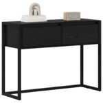 vidaXL Koncový stôl Čierny dub 100 x 36 x 75 cm Kompozitné drevo – Obrázok 3