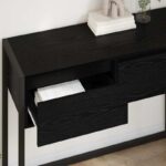 vidaXL Koncový stôl Čierny dub 100 x 36 x 75 cm Kompozitné drevo – Obrázok 4