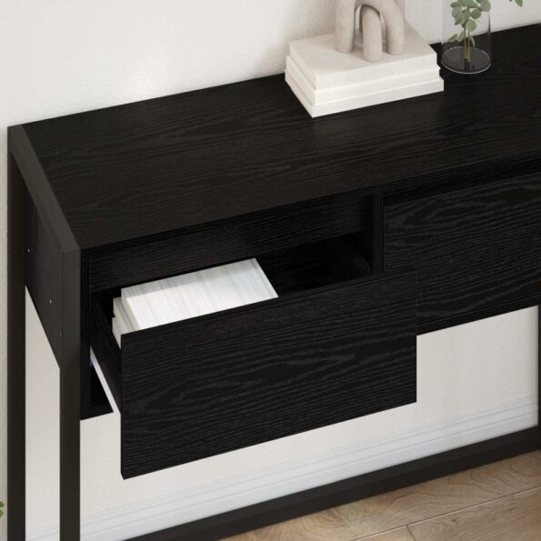 vidaXL Koncový stôl Čierny dub 100 x 36 x 75 cm Kompozitné drevo – Obrázok 4
