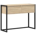 vidaXL Koncový stôl Sonoma 100 x 36 x 75 cm Kompozitné drevo – Obrázok 2